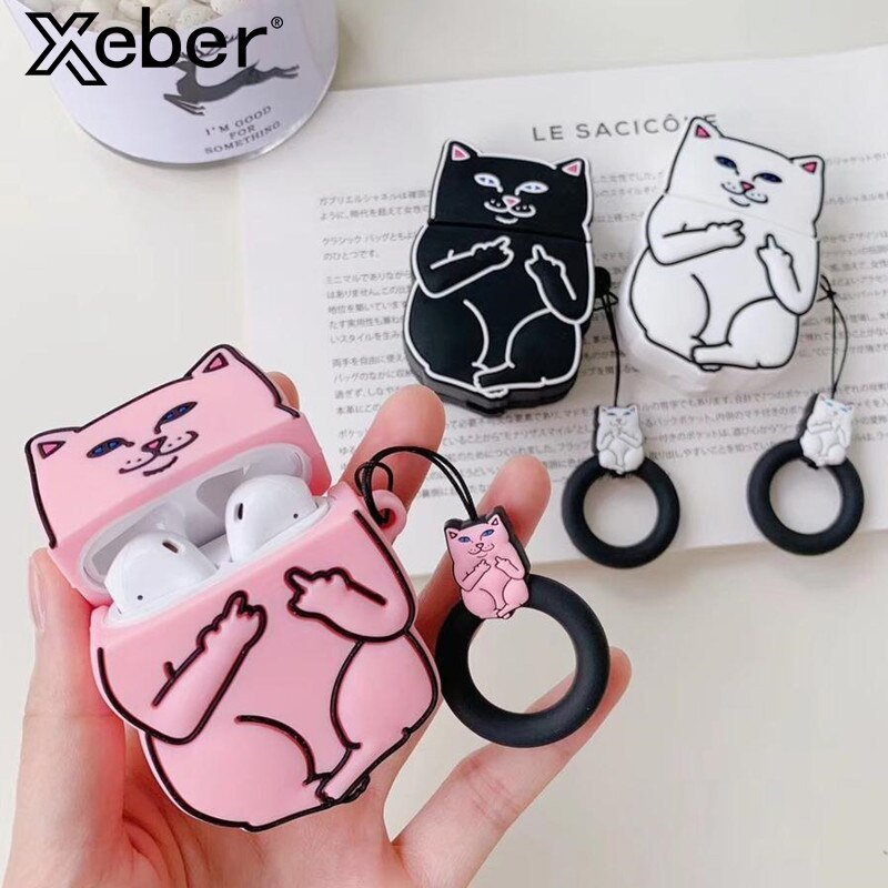 Cartoon Cat AirPods Case - Visionary Express