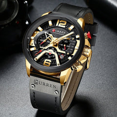 Military Leather Chronograph Wristwatch - Visionary Express