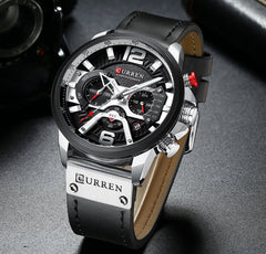 Military Leather Chronograph Wristwatch - Visionary Express