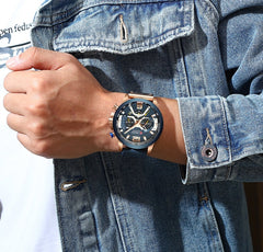 Military Leather Chronograph Wristwatch - Visionary Express