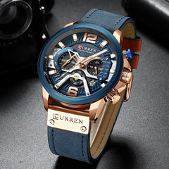 Military Leather Chronograph Wristwatch - Visionary Express