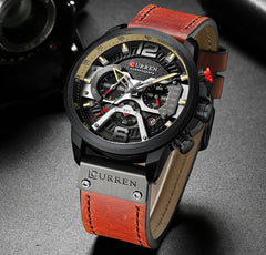 Military Leather Chronograph Wristwatch - Visionary Express