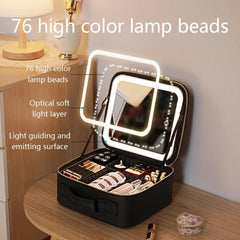 Smart LED Cosmetic Case with Mirror - Visionary Express